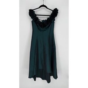 Rickie Freeman Teri Jon Jacquard Off-Shoulder High-Low Hem‎ Gown SZ 2 NWT
